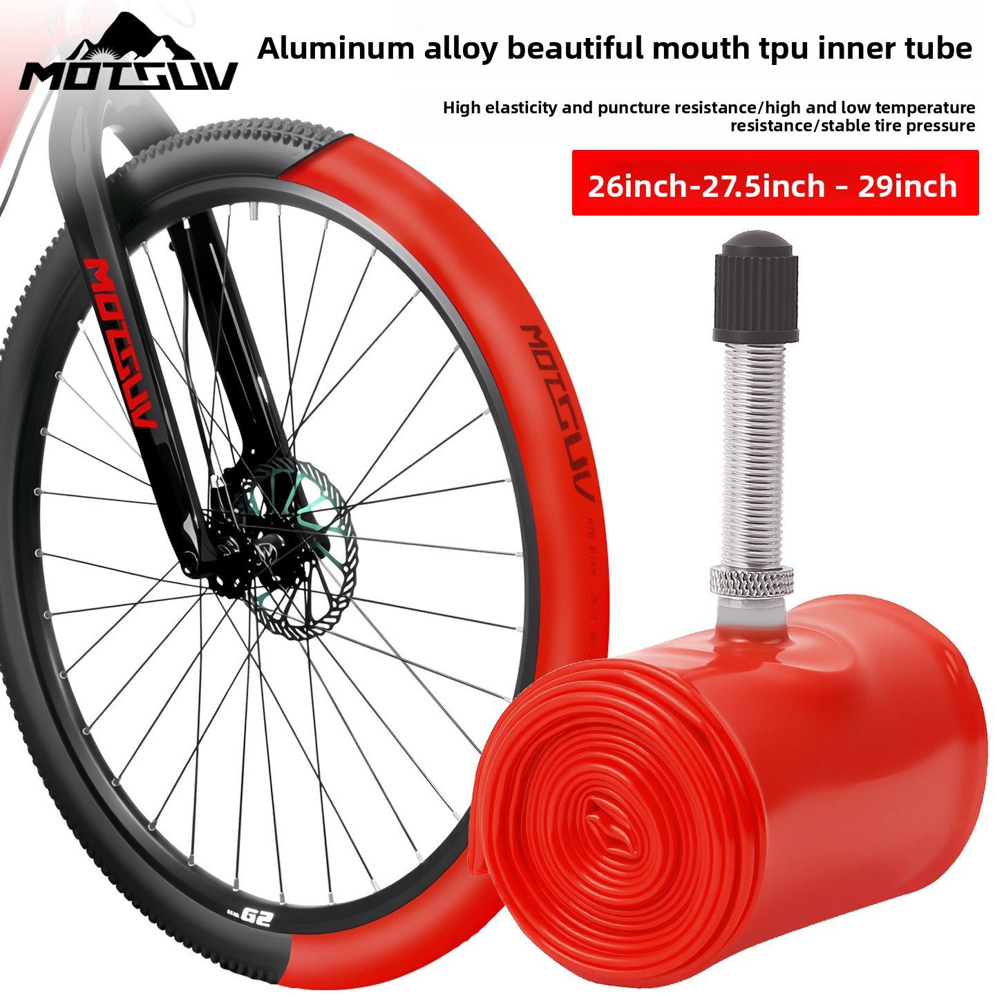 Mountain Biking Tube - Mountainbike-TPU-Schläuche 26/27,5/29 Zoll Fahrrad Schöner Mund