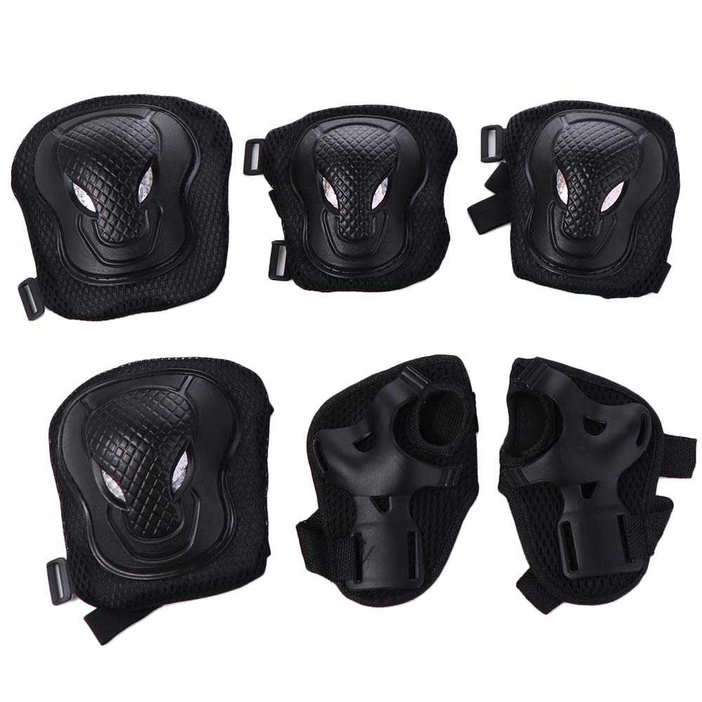 Mountain Biking Elbow Pads - 6-teiliges Set Knie-, Ellbogen- und Handflächenschutz